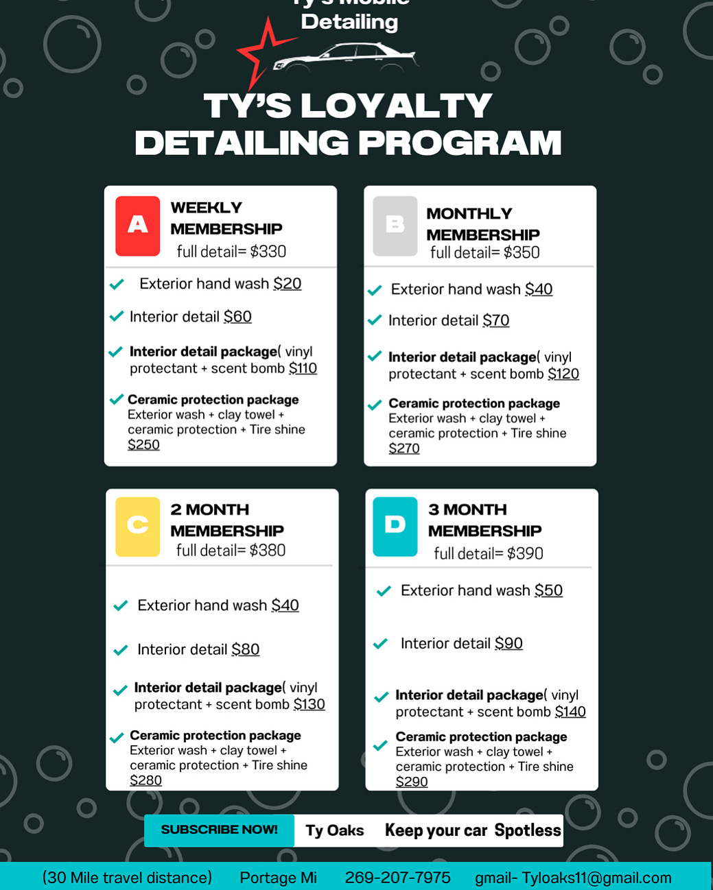 Ty's Loyalty Detailing Program